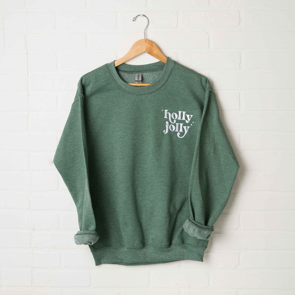 Embroidered Holly Jolly Sweatshirt
