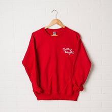 Load image into Gallery viewer, Embroidered Merry and Bright Sweatshirt