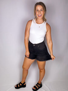 Judy Blue Tummy Control Fray Hem Shorts