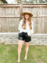 Load image into Gallery viewer, Pleather Shorts | Black